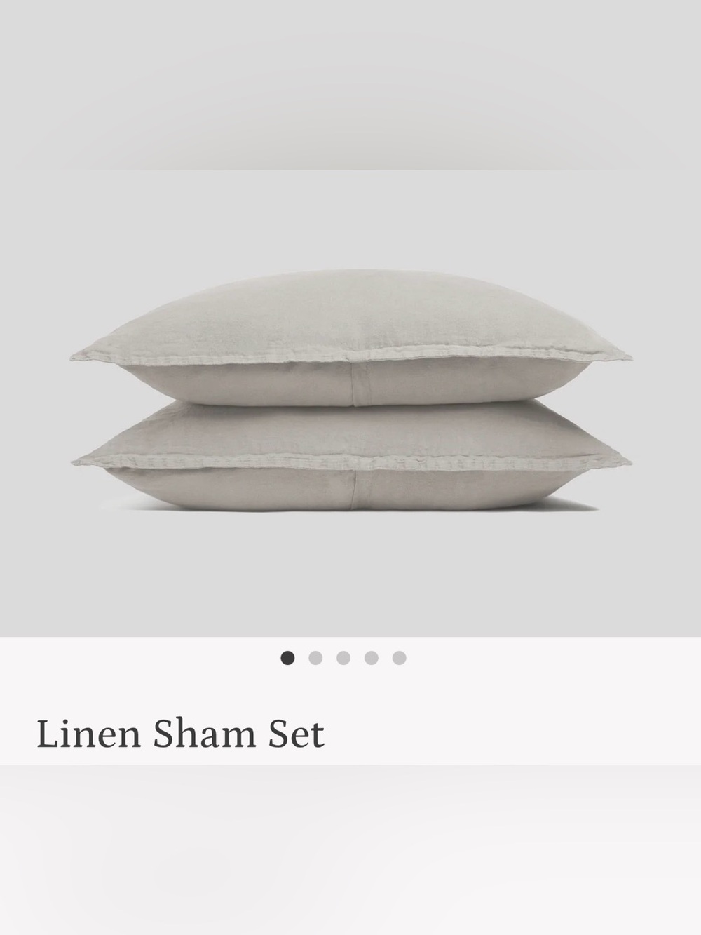 NWT Linen Sham Set king size Fog color $108 MSRP